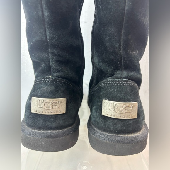 UGG 6 Luxurious Velvet Suede Fur Lined Silver Back Buckle Tall Boots - Picture 6 of 10